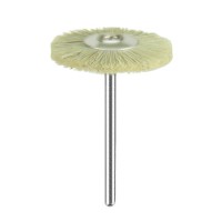 01g22 HP Shank White Goat Hair Miniature Wheel Shaped 22mm Soft Polishing Brush New Dental Products