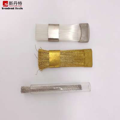 Dental laboratory brass wires and white nylon wires flat brush