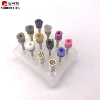 Natural teeth polishing cleaning RA rubber bristle silicon aluminum nylon wool dental prophylaxis brush